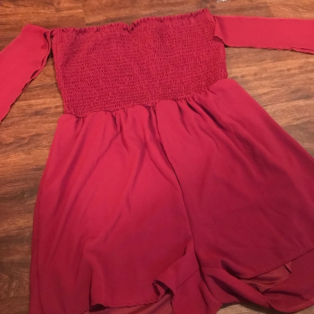 Cute fashion nova red romper